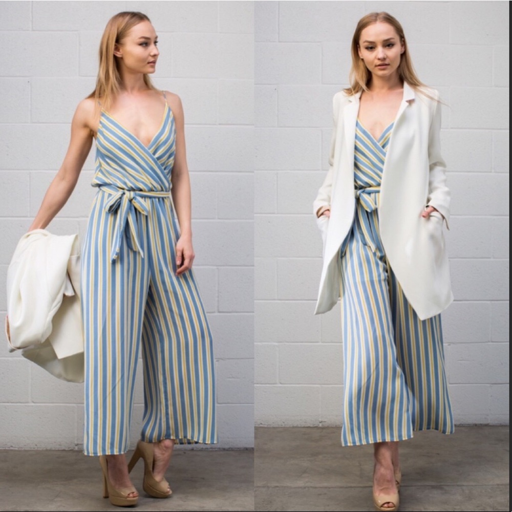 Lemon Blossom Striped Jumpsuit - Picture 4 of 8